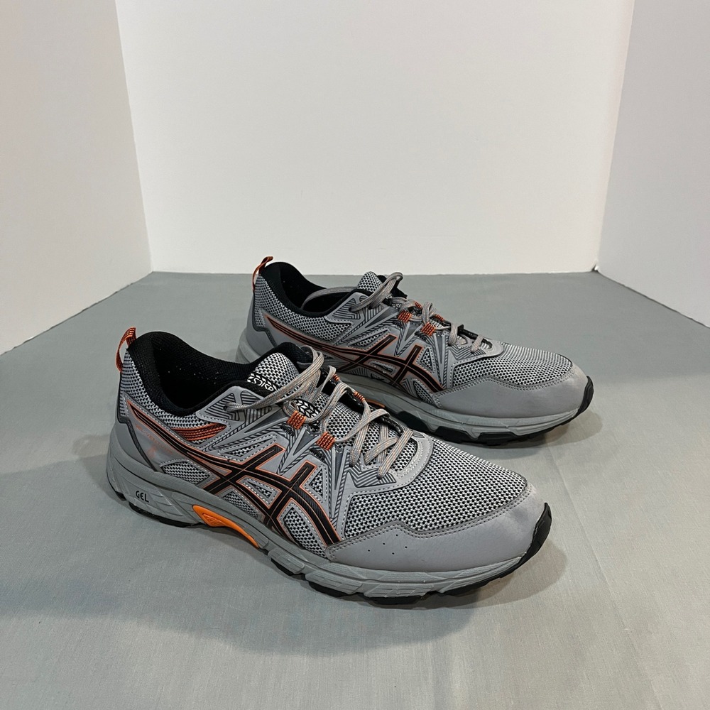Asics Gel-Venture 8 Shoes Mens 13 Grey Orange Trail Running Sneaker *No Insoles